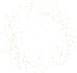 Gold Falling Foil Confetti with Glitter Dust. Golden Festive Background. Greeting Design. Congratulations Card