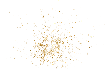 Gold Glitter Dust Spray. Golden particles. Festive Confetti Background. Greeting Design. Congratulations Card