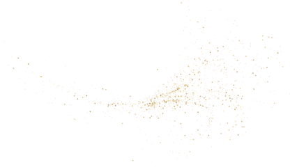 Gold Falling Foil Confetti with Glitter Dust. Golden Festive Background. Greeting Design. Congratulations Card