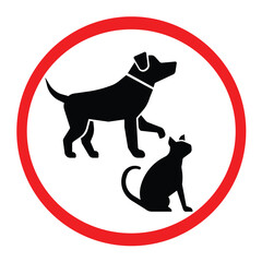 Obraz premium pets area sign dog and cat allowed in this area