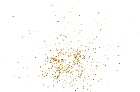 Gold Glitter Dust Spray. Golden particles. Festive Confetti Background. Greeting Design. Congratulations Card