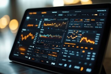 Stock Market Data Displayed on a Tablet