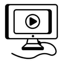 A linear style icon of video streaming 