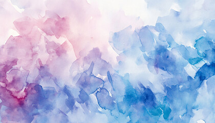 Fototapeta premium Soft, hand-painted watercolor strokes in calming blues, pinks, and purples, blending seamlessly into one another