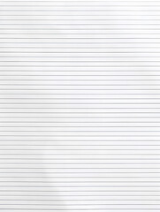 Fototapeta premium Notebook Lined Paper Background with horizontal lines neatly spaced across a clean white sheet 