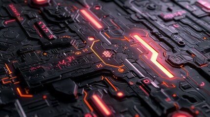 Fototapeta premium Seamless photorealistic texture with vibrant cybernetic design for futuristic modeling tasks