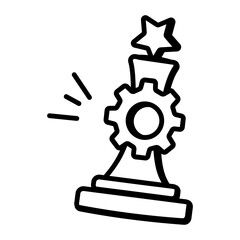 Marketing strategy icon in doodle style 