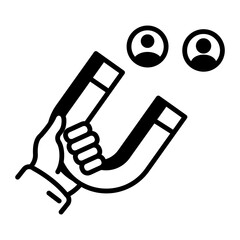 Customer retention icon in doodle style