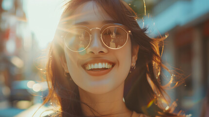 Asian ethnicity diverse woman smiling and enjoying afte