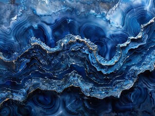 Fototapeta premium Blue Agate Texture: Abstract Mineral Art Background