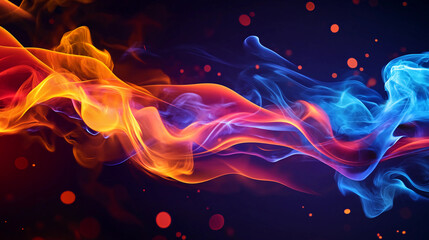 Obraz premium Abstract fire, red and blue flames, elegant light pattern.