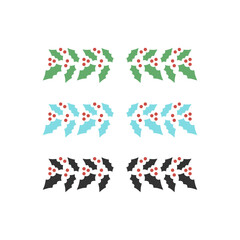 Christmas Wreath Design Elements Collection isolated on White