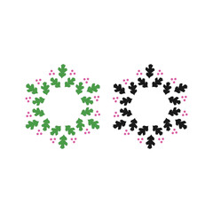 VINTAGE HERBAL CHRISTMAS WREATH DESIGN ELEMENTS ISOLATED ON WHITE