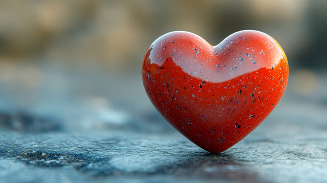 red heart stands out against a clean, minimalistic background, symbolizing love, passion, and emotional connection. The simplicity emphasizes the power and purity of affection and devotion