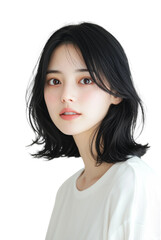 Fototapeta premium Captivating Portrait of a Young Woman with Intense Gaze