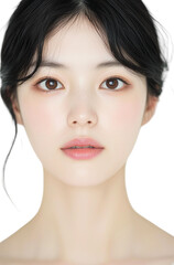 Fototapeta premium Captivating Portrait of a Young Woman with Intense Gaze