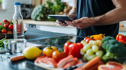 Nutrition and Lifestyle Coaching with Digital Tablet for Balanced Diet Planning