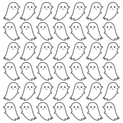 GHOSTS CREATIVE HALLOWEEN PATTERN TEXTURE WALLART