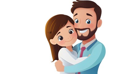 Obraz premium Smiling Couple Embracing in Casual Intimate Moment of Tender Romance and Affection