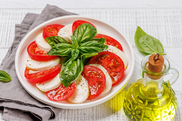 A vibrant and appetizing display of Caprese antipasti
