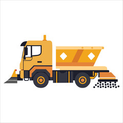 Asphalt Paver truck isolated - Construction Clipart Vector illustration 
