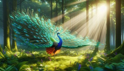 Obraz premium A Peacock dance