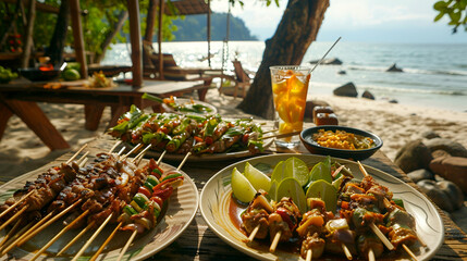 thai food on the beach