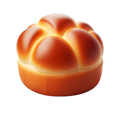 Golden-brown brioche bread on a transparent background