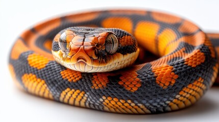 Fototapeta premium Close-up of a snake with orange and black scales
