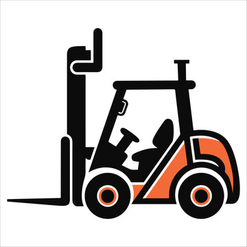 recommend clip art: Forklift warehouse vehicle isolated - Construction Clipart Vector illustration 