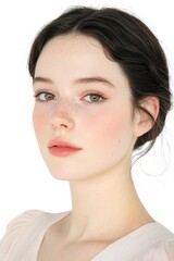 Fototapeta premium Delicate Beauty Portrait of a Young Woman with Freckles