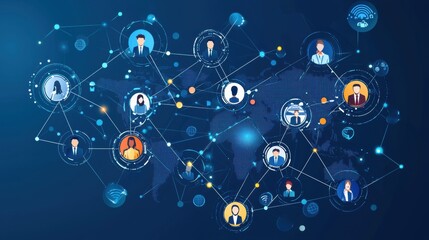 Global Network Connections and Digital Technology Visualization