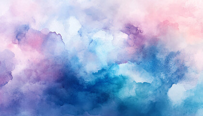 Soft, hand-painted watercolor strokes in calming blues, pinks, and purples, blending seamlessly into one another