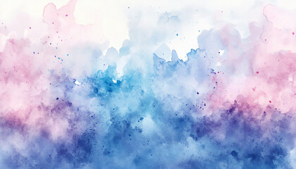 Obraz premium Soft, hand-painted watercolor strokes in calming blues, pinks, and purples, blending seamlessly into one another