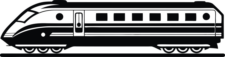 Modern Train silhouette Vector icon, illustration on black and white.