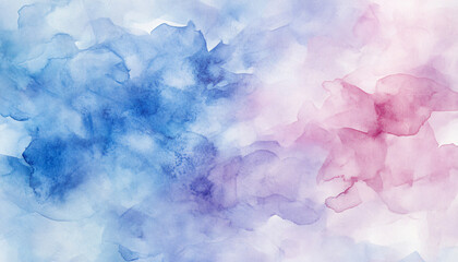Fototapeta premium Soft, hand-painted watercolor strokes in calming blues, pinks, and purples, blending seamlessly into one another