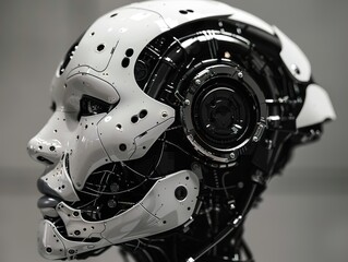 Fototapeta premium Futuristic Robot Head: A Glimpse into the Future of AI