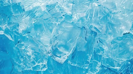 Obraz premium Blue ice texture background with geometric shapes
