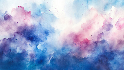 Obraz premium Soft, hand-painted watercolor strokes in calming blues, pinks, and purples, blending seamlessly into one another