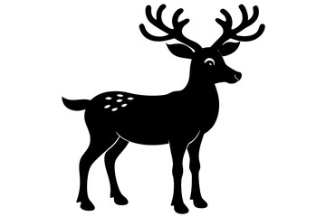 Fototapeta premium Christmas deer vector, deer silhouette, deer icon 
