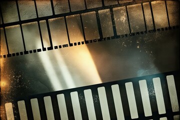 Aged Cinematic Filmstrip Texture Background with Nostalgic Glow and Artistic Imperfections