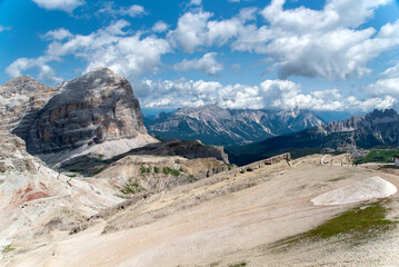 Beautiful mountain landscape. View of the Italian Dolomites in South Tyrol, included on the UNESCO list.