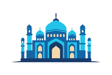A clean and minimalist representation of the Taj Mahal highlights its stunning architectural features, A clean design of the Taj Mahal, minimalist simple modern vector logo design