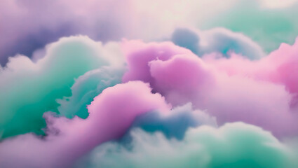 A soft abstract background with pink and rainbow hues featuring delicate bokeh effects, feather-like textures, and a watercolor design, evoking the beauty of nature and the softness of a fluffy boa