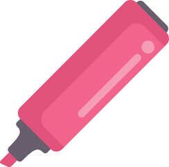 This vector illustration features a pink highlighter pen drawing a line, great for educational or office related designs