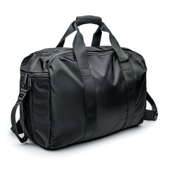 Naklejka premium Black sport bag isolated on white background 