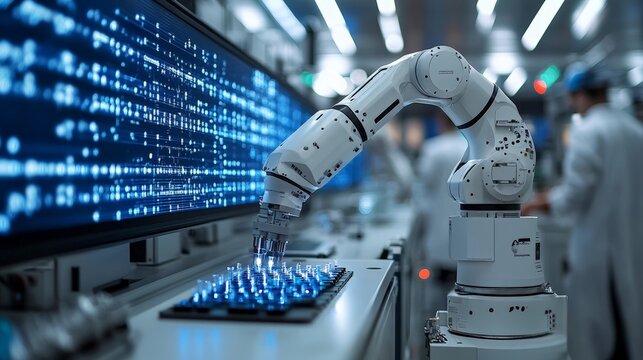 Robotic Arm Manipulating Data in High-Tech Environment