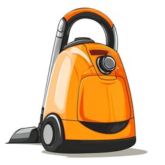 Naklejka premium A orange vacuum cleaner isolated on white background 