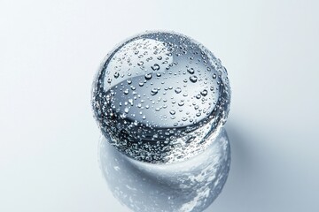 Droplets on a glass surface with water condensation