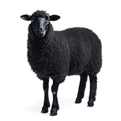 Fototapeta premium A Black sheep (portrait, standing), animal bundle isolated on a white background 